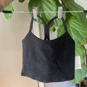 Spacedye Slim Racerback Cropped Tank in Black